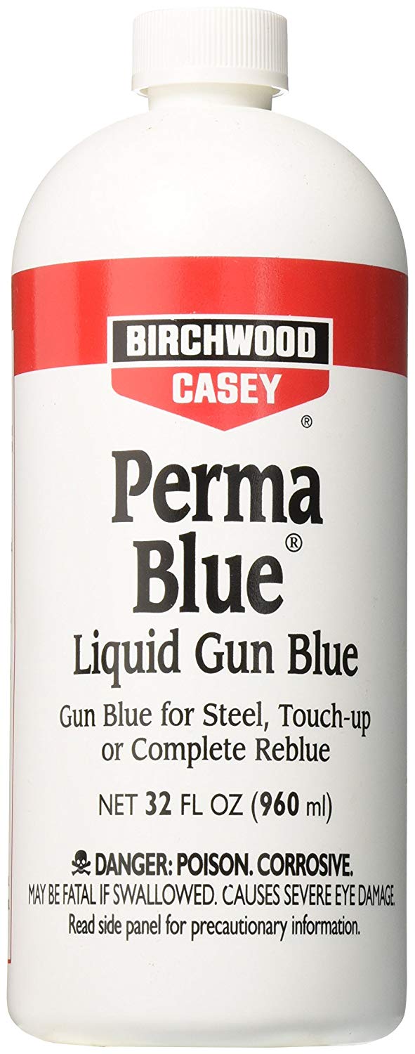 Liquid gun. Birchwood Casey 13125 pb22 Perma Blue Liquid Gun Blue 3 FL oz (90 мл). Birchwood Casey Perma Blue. Perma Blue Liquid Gun Blue. Perma Blue paste Gun Blue Gun Blue for Steel, Touch-up or complete reblue NETWT 2 oz (57 Danger: Poison maybe Fatal if Panel for.